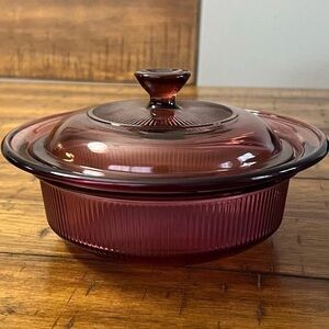 Corningware Plum Glass Casserole Dish with Lid
